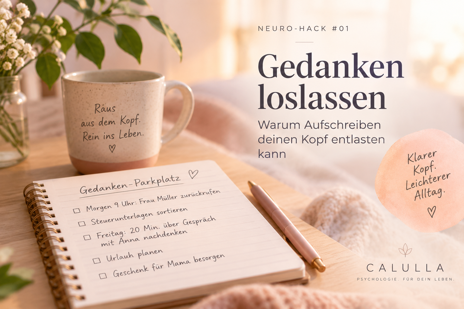 Gedanken loslassen: Warum Aufschreiben deinen Kopf entlasten kann