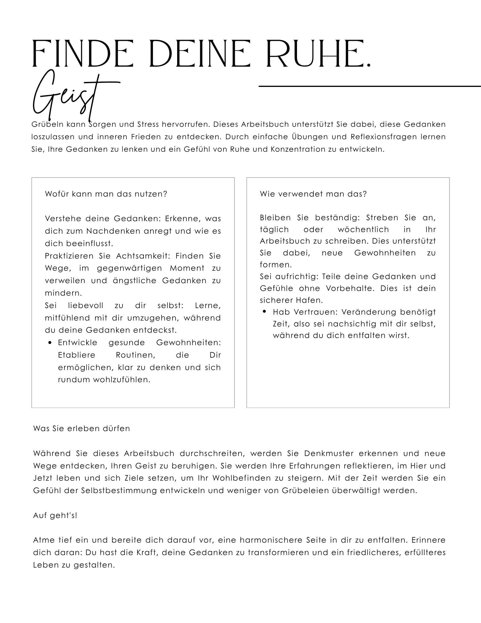 Vorschaubild 2 von Grübeln stoppen – Workbook für mehr Ruhe im Kopf